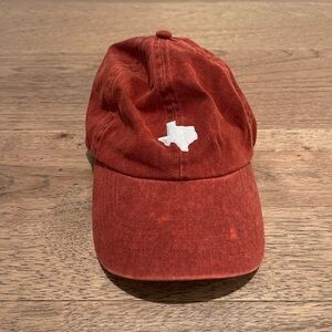 Rust Red/Orange Embroidered Texas Hat